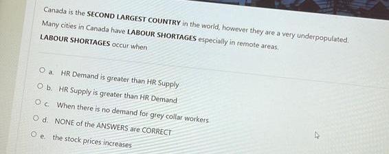 Canada is the SECOND LARGEST COUNTRY in the