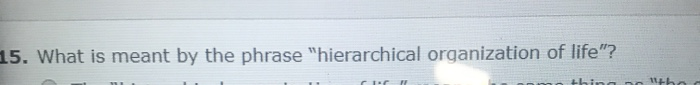 15. What is meant by the phrase "hierarchical