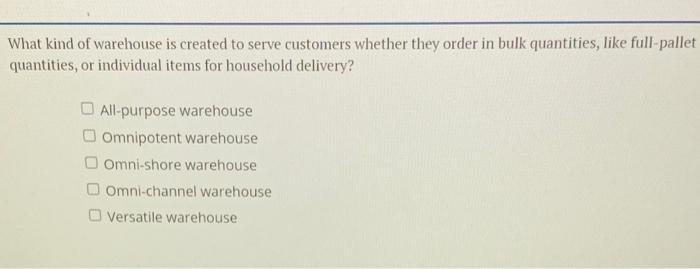 What kind of warehouse is created to serve