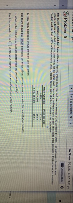 b answer 9 of 9 (1 complete) HW Score: 50 83%