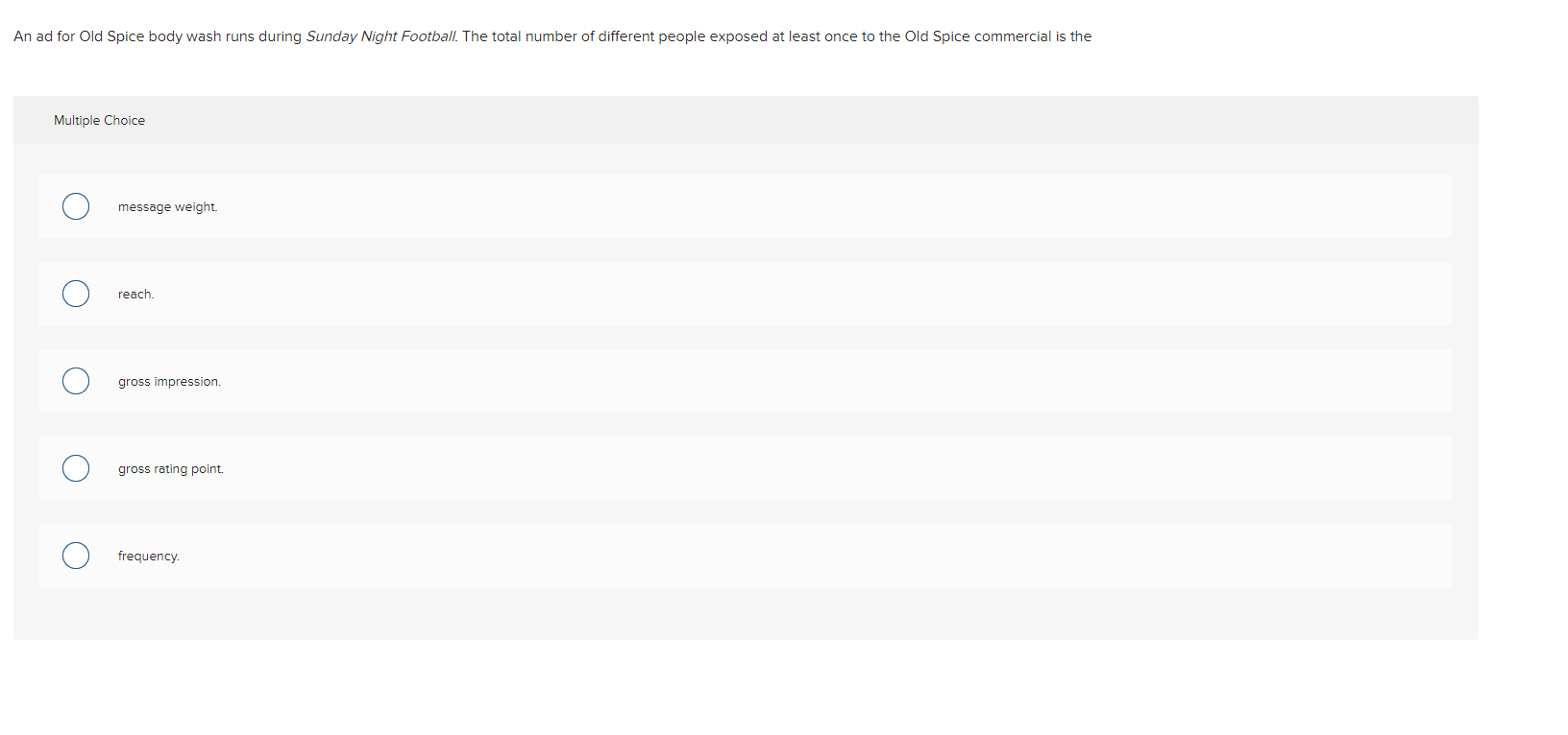 An ad for Old Spice body wash runs during Sunday