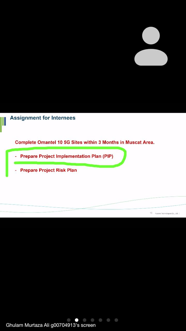 Assignment for Internees Complete Omantel 10 5G