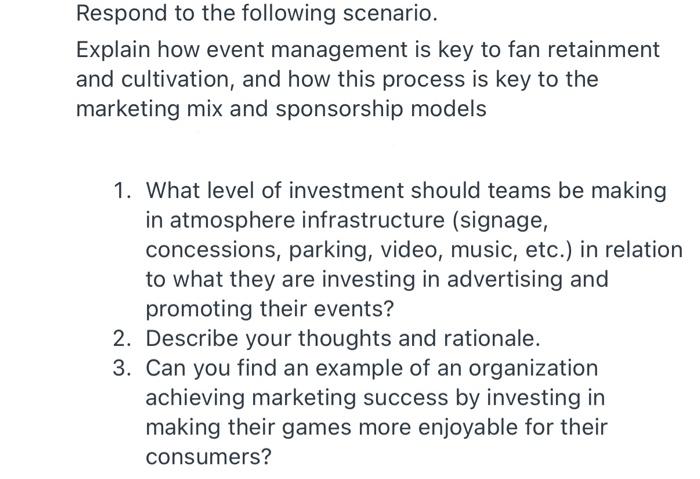 This is for w Sports & Entertainment Marketing