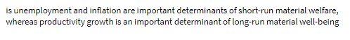 is unemployment and inflation are important