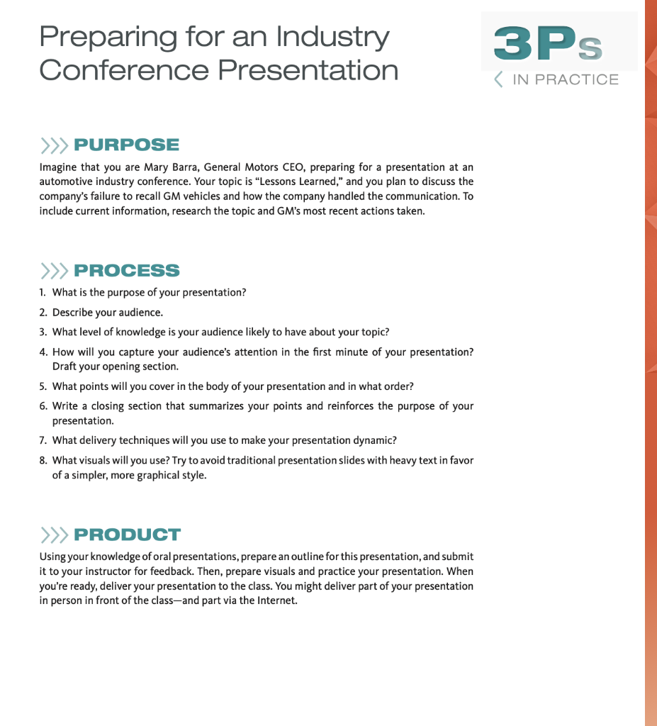 Read Newman Chapter 11. Review The 3Ps in Action.