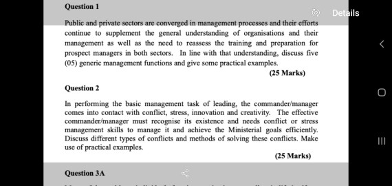 Details Question 1 Public and private sectors are