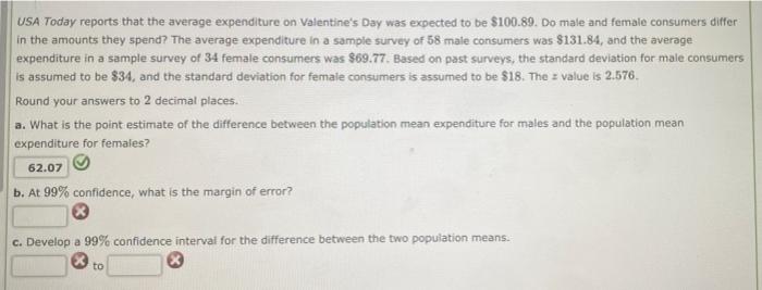 USA Today reports that the average expenditure on