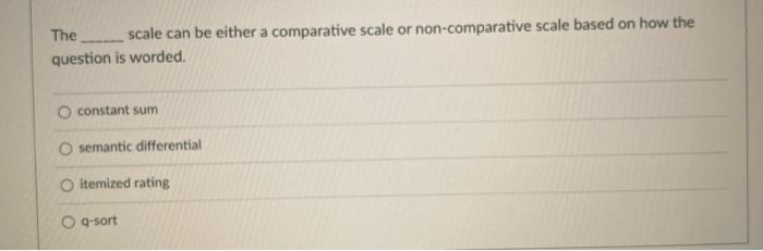 The scale can be either a comparative scale or