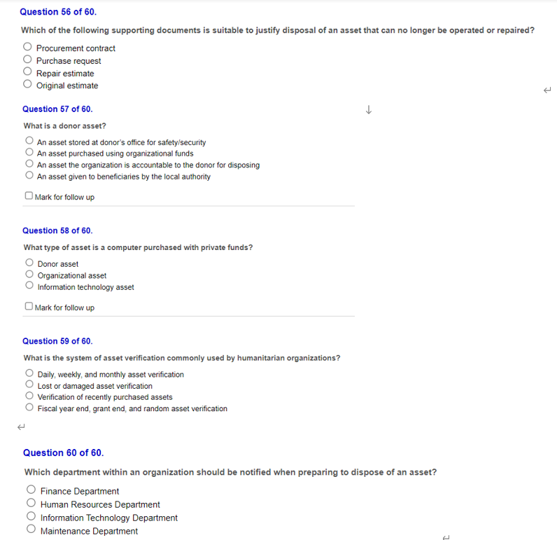 Question 56 of 60. Which of the following