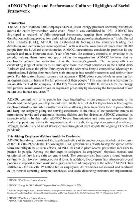 ADNOC's People and Performance Culture: