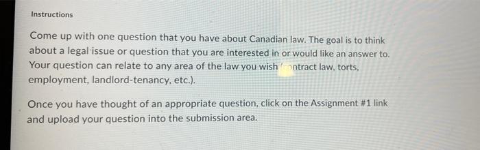 Instructions Come up with one question that you