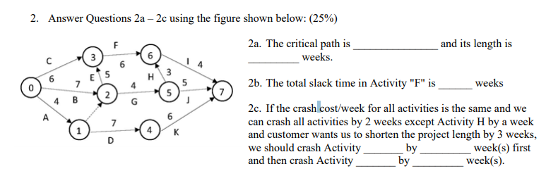 2. Answer Questions 2a - 2c using the figure