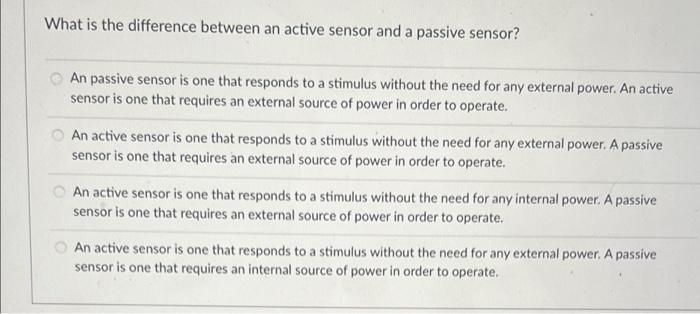 What is the difference between an active sensor