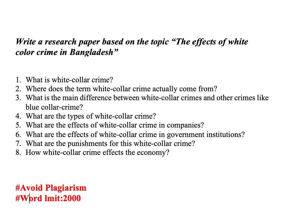 a Write a research paper based on the topic The