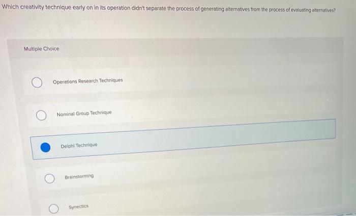 Which creativity technique early on in its