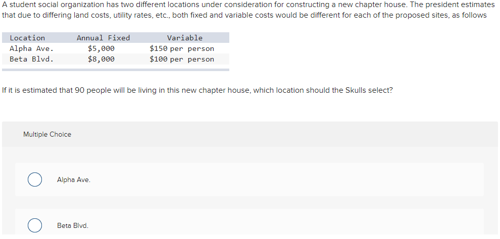 A student social organization has two different