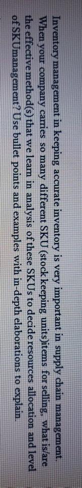 Global Supply Chain management Inventory