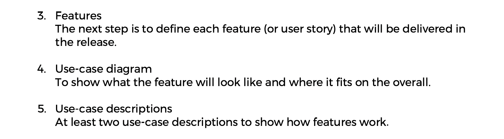 3. Features The next step is to define each
