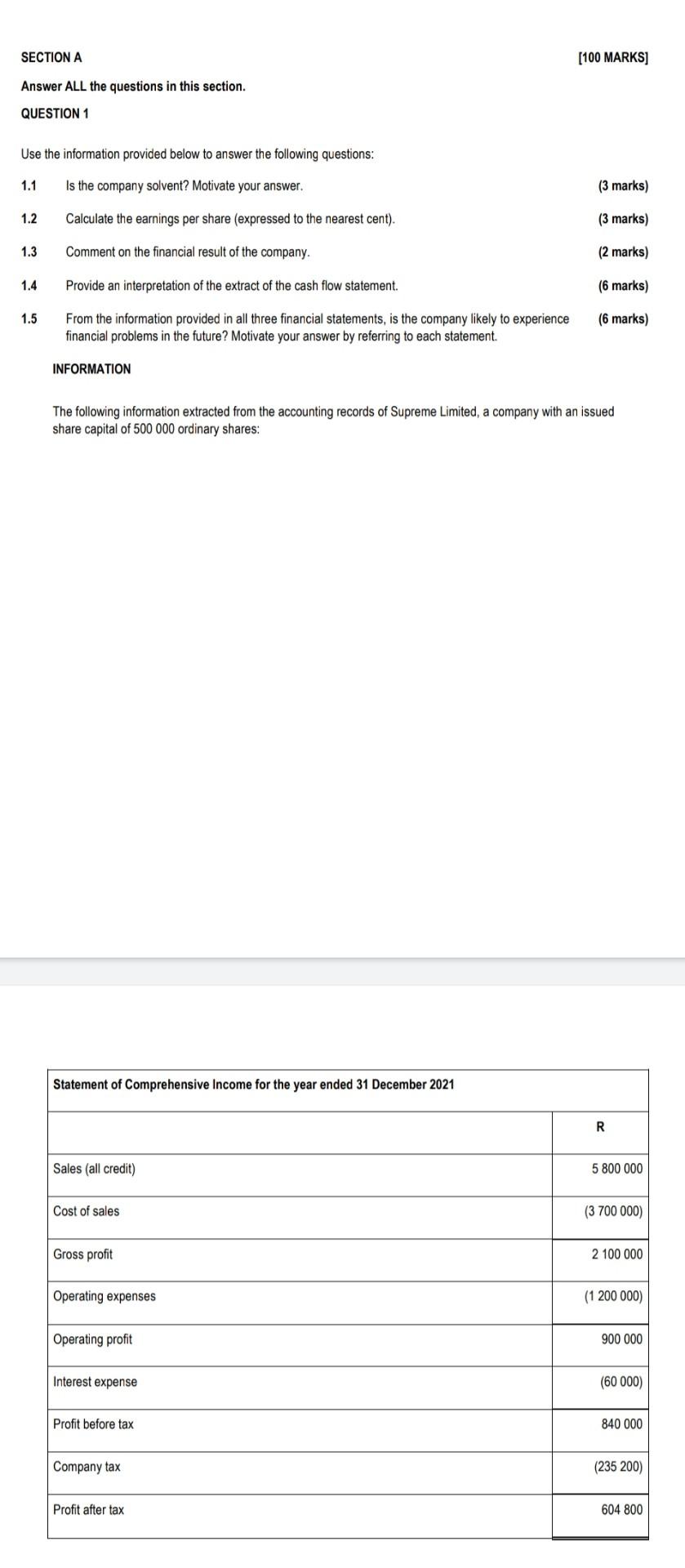 Answer question 2 based on the response of