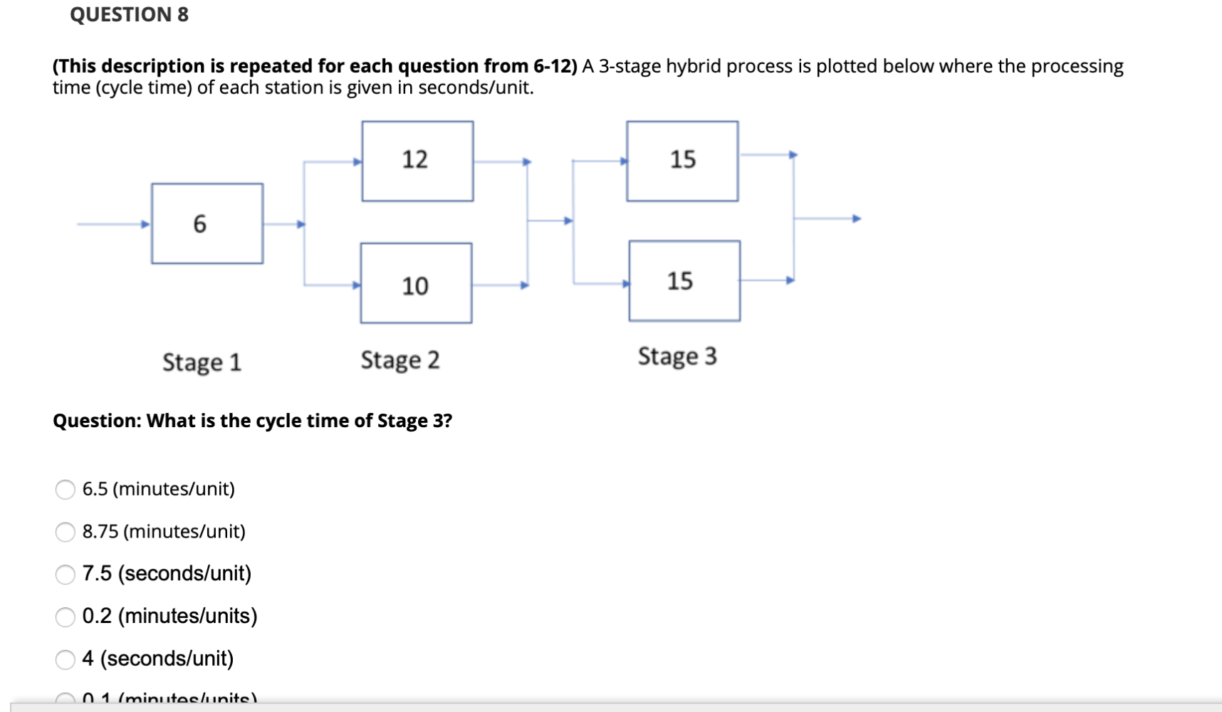 QUESTION 8 (This description is repeated for each