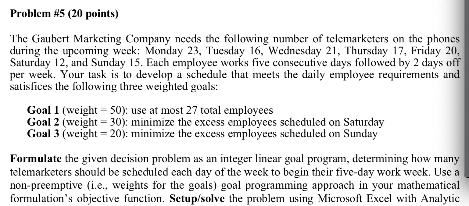 PLEASE USE EXCEL. MAKE SURE TO INCLUDE WHAT IS