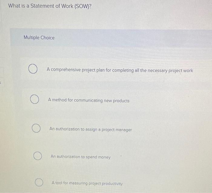 What is a Statement of Work (SOW)? Multiple