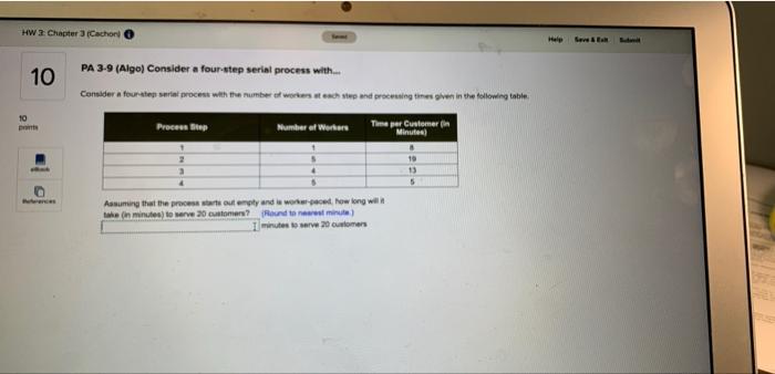 HW 2 Chapter 3 Cachord Help PA 3-9 (Algo)