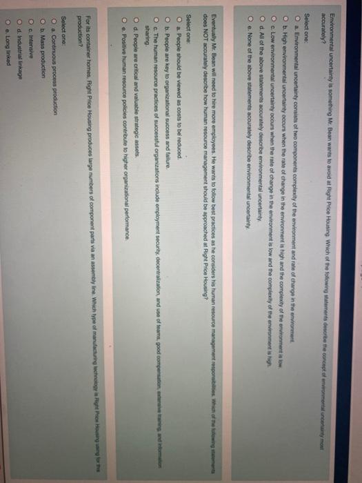 Environmental uncertainty is something Mr. Bean