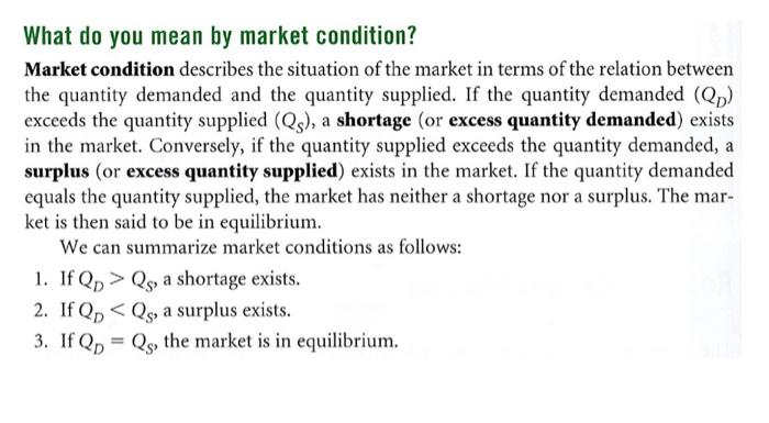 What do you mean by market condition? Market