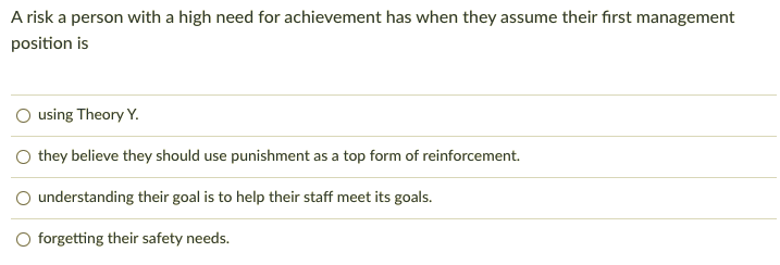 A risk a person with a high need for achievement