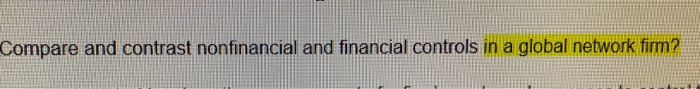 Compare and contrast nonfinancial and financial