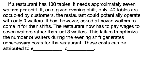 If a restaurant has 100 tables, it needs