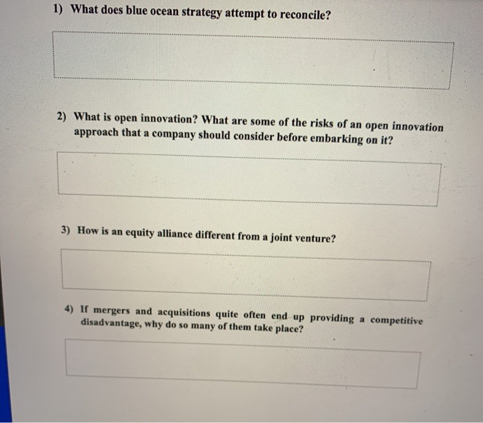 1) What does blue ocean strategy attempt to