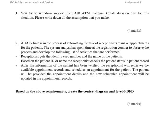 ITC 240 System Analysis and Design Assignment 3