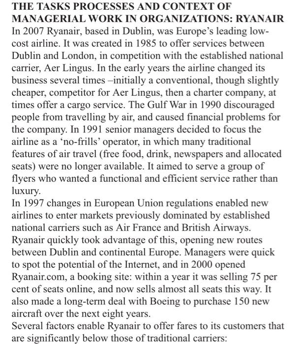 THE TASKS PROCESSES AND CONTEXT OF MANAGERIAL