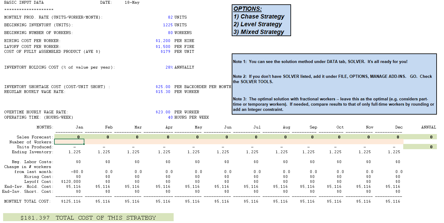 BASIC INPUT DATA DATE: 18-May 82 UNITS MONTHLY
