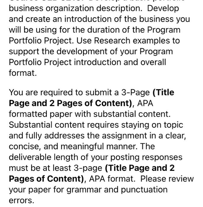600-800 words Program Portfolio (Capstone)