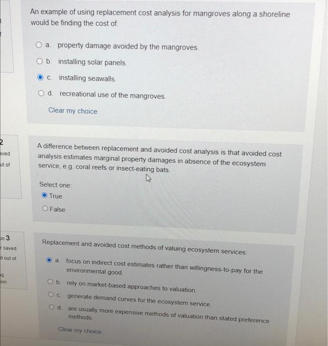 An example of using replacement cost analysis for