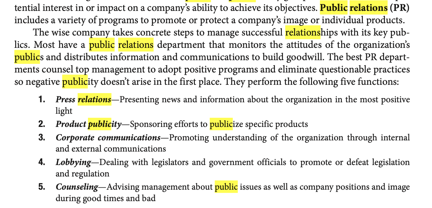 How does Marketing Public Relations differ from