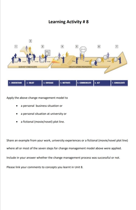 Learning Activity #8 7 GO ALIGN KEY STAKEHOLDERS
