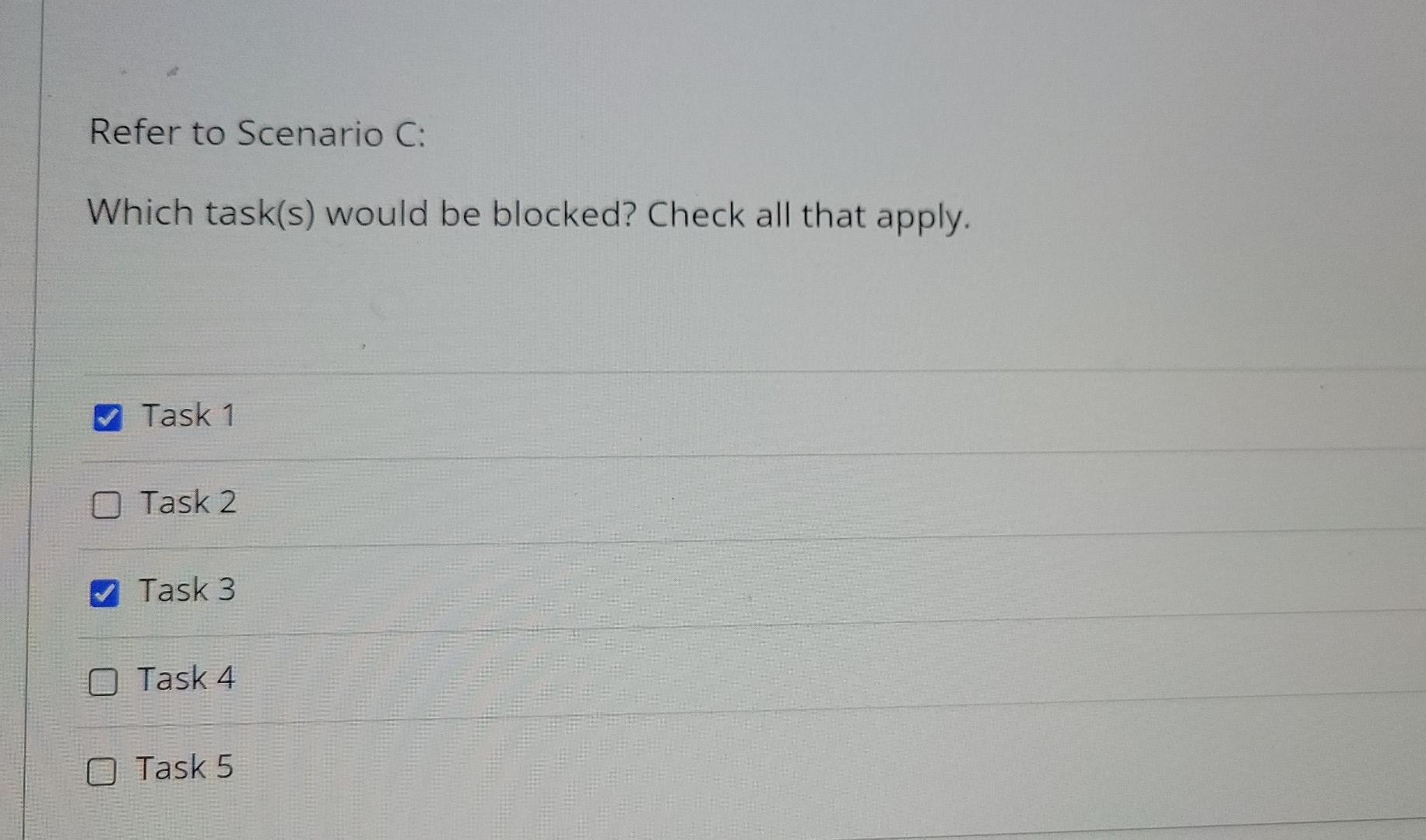 Scenario C: Suppose you are given the process