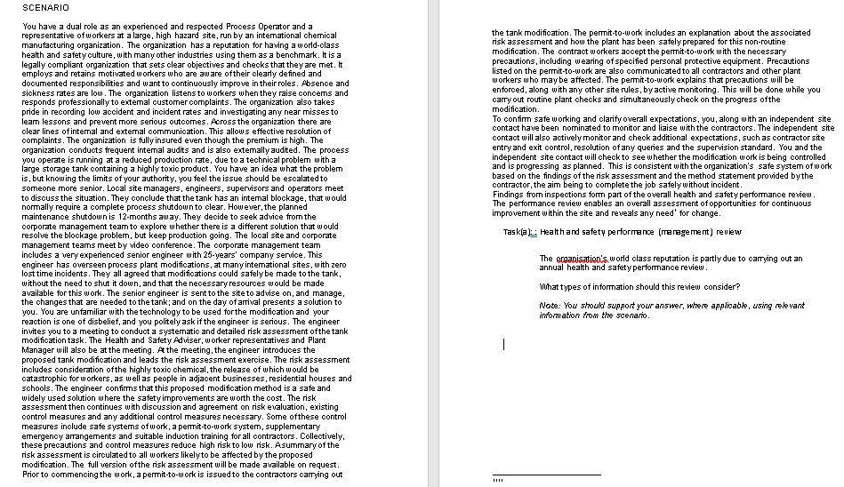 Answer The Following Task??? SCENARIO the tank