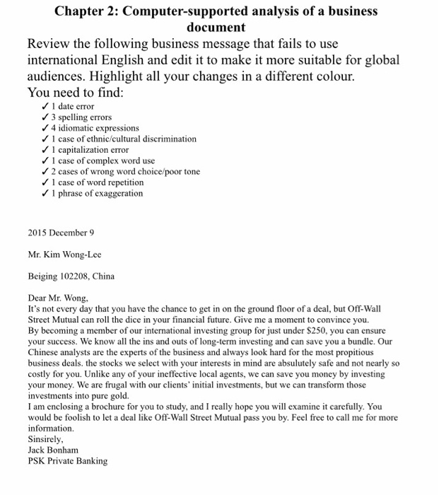 ( business writing ) highlight with different