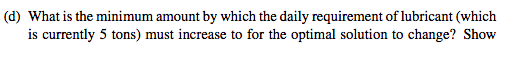 Q. 3. Recall the Blending (1) problem that was