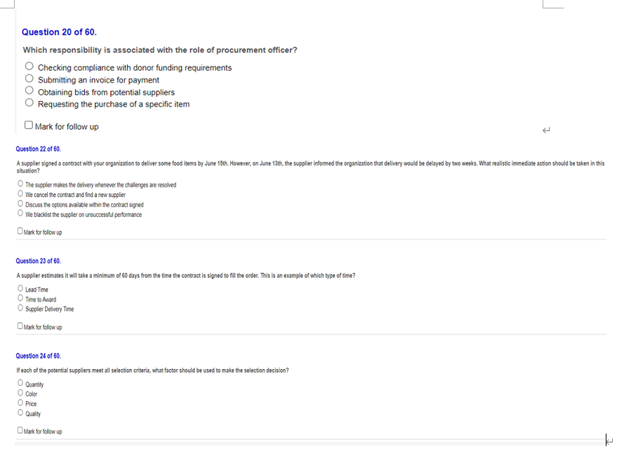 Question 20 of 60. Which responsibility is