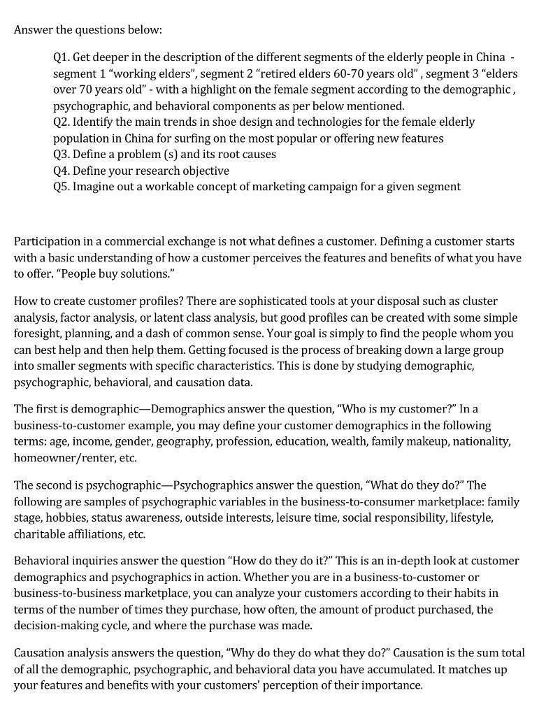 Answer the questions below: Q1. Get deeper in the