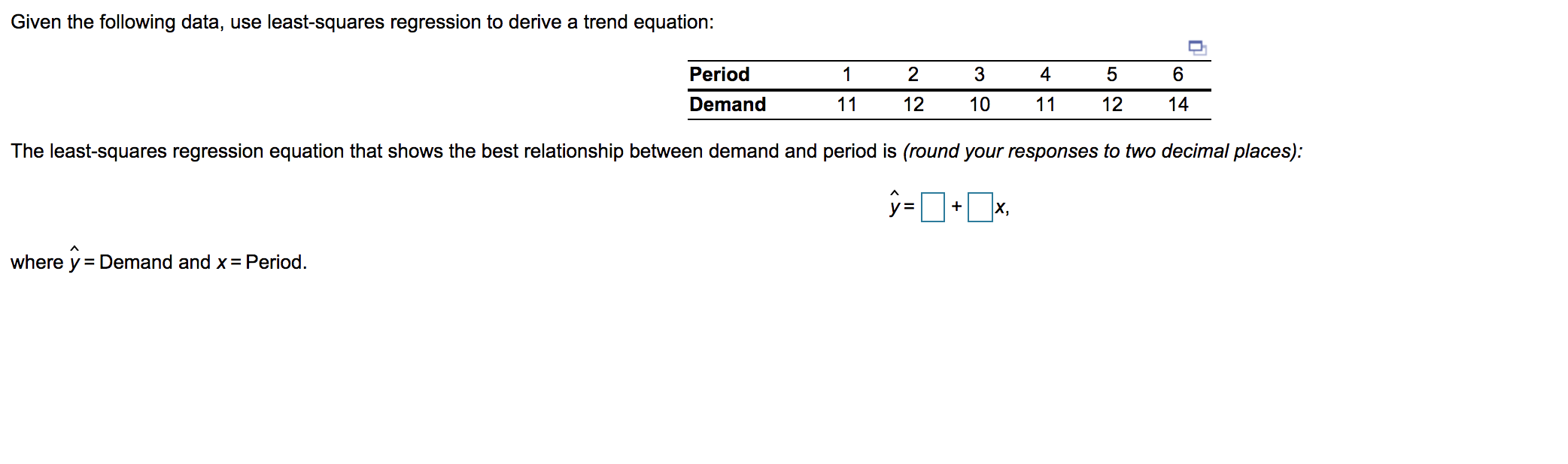 estimated demand in period 7 is ? Estimated