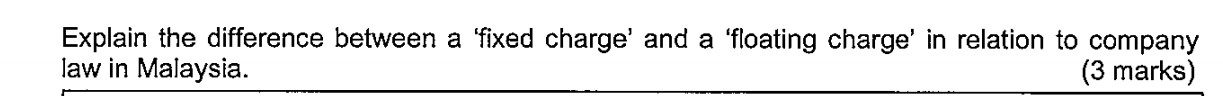 Explain the difference between a 'fixed charge