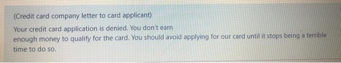 rewrite the communication if necessary (Credit