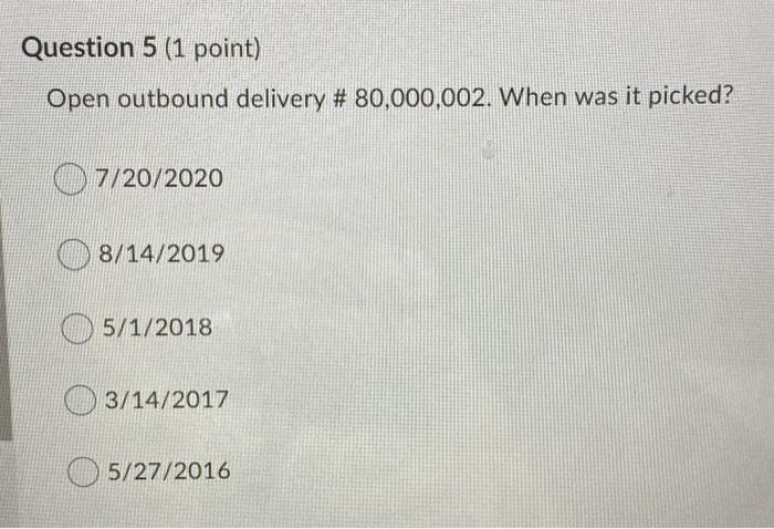 Question 3 (1 point) Display sales order #1. What